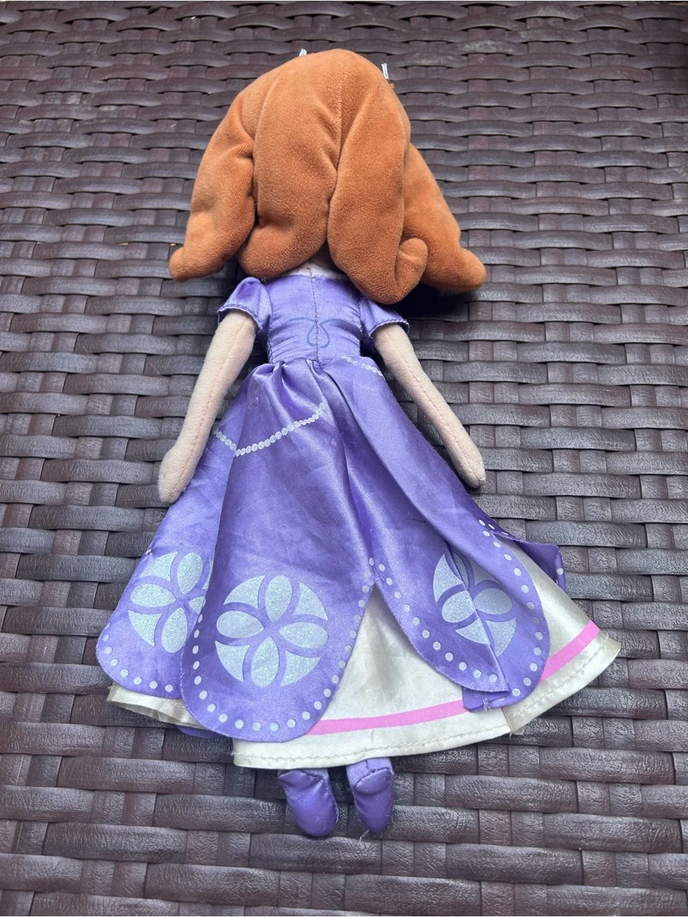 Disney Sofia the First Purple Princess Plush Doll with Brown Hair and Blue Eyes